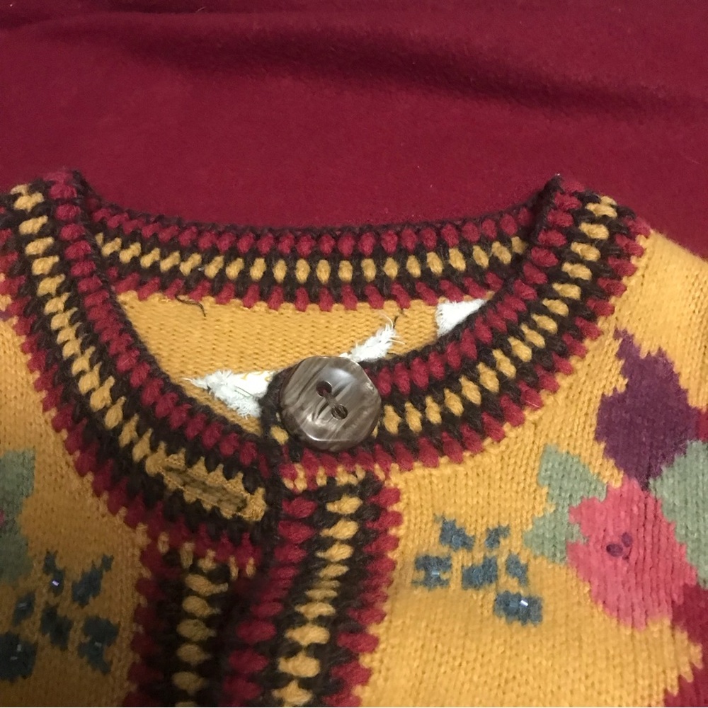 Anthropologie from Sparrow Beaded Floral Knit Long Cardigan Coat/Sweater - Picture 4 of 5